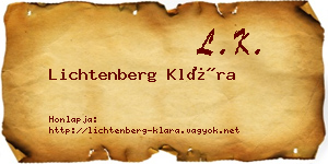 Lichtenberg Klára névjegykártya